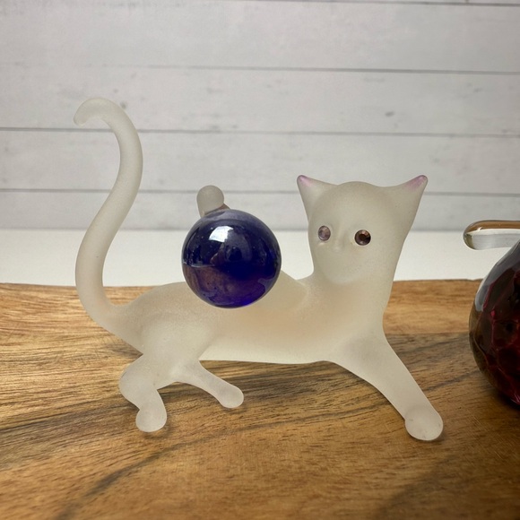 Lot of 3 Art Glass Cats - Picture 2 of 7